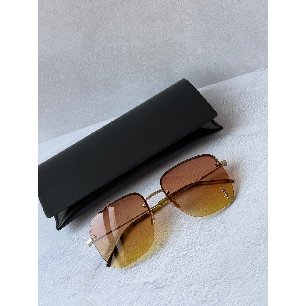 NEW Saint Laurent SL312M Rimless Square Sunglasses in Pink - Picture 3 of 8